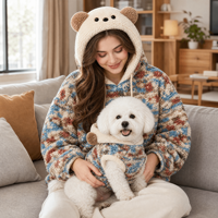 Ensemble de pulls en polaire tricotés sur mesure pour femme et chien, style ours, vêtements pour animaux de compagnie, vente en gros d'usine ODM OEM