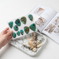 Pierres brutes de turquoise naturelle certifiées de haute qualité, taille ovale, facettées, 20MM-50MM, pour bijoux personnalisés, vente en gros