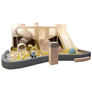 Equipo de Juegos Interior para Niños de Estilo Minimalista con Piscina de Pelotas, Tobogán y Túnel para Centro de Juegos Infantil - Product Image 2