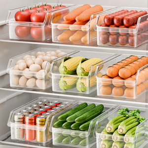 Fridge Organizer Storage Box Rectangle PP Food Grade With Lids For Vegetables Fruits Eggs Drinks 6 And Above Compartment - Product Image 1