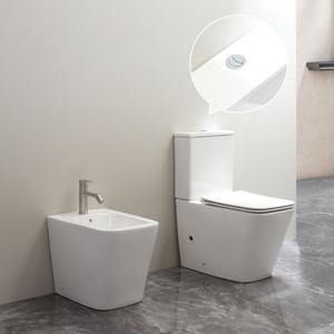 Inodoro de Cerámica de Alta Calidad, Sanitario de Baño, Inodoro de Dos Piezas sin Borde, con Bidé Integrado, Montado en el Suelo, Marca Watermark - Product Image 3