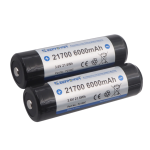 Keeppower 보호 회로 내장 고용량 21700 6000mAh 3.6V 12A 최대 방전 리튬 이온 충전식 배터리 P2160C CE ROHS UN 인증 - Product Image 2