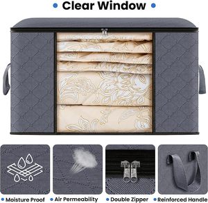 Large Capacity Durable 56L 60L pp Injection Eco-Friendly Transparent Virgin PP Carton Household Clothing Stackable <b>Storage</b> Box - Product Image 2