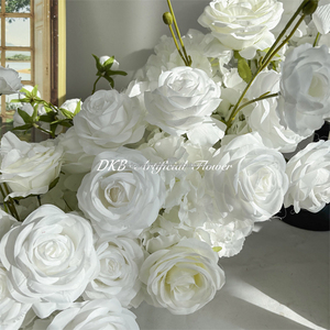 DKB - Camino de Mesa Decorativo para Bodas, Hecho a Mano, Multicolor, con Rosas Artificiales de Seda, Centro de Mesa, Camino de Pasillo - Product Image 6