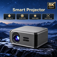 Projecteur intelligent Android TV Wifi, résolution native 1080P, mise au point automatique, correction automatique de la distorsion trapézoïdale, 30000 lumens, home cinéma