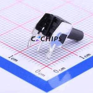 K2-1102AQ-Q4CW-01 Tactile Switch Through hole Component THT Switch Single Pole Single Throw Round Button 2.5N Right Angle Insert - Product Image 2