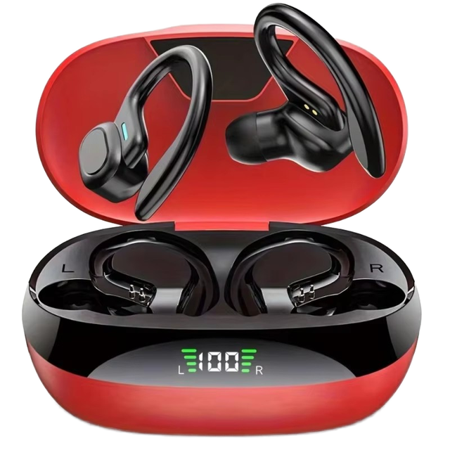 High Quality Wireless Sports Earbuds LED Display Sweatproof TWS Running Ear Hook Long Battery Life Digital Display Gym Earphones