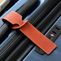 Étiquette de bagage créative en cuir PU épais double face, multicolore, avec rabat, anti-perte, pour carte d'embarquement et identification de bagage
