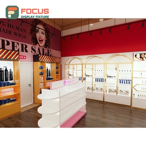 Modern Hair Extension Display Cabinet Glass Door Lockable Drawer Multi Tier Shelf Display Cabinet Fixture - Product Image 3