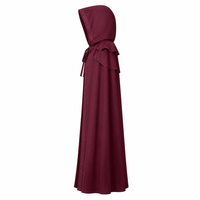 Mittelalterlicher Kapuzenumhang mit Spitze für Damen, Burgunderrot, Viktorianisches Gotisches Halloween-Kostüm, Exquisite Spitzenstickerei, Mehrschichtig