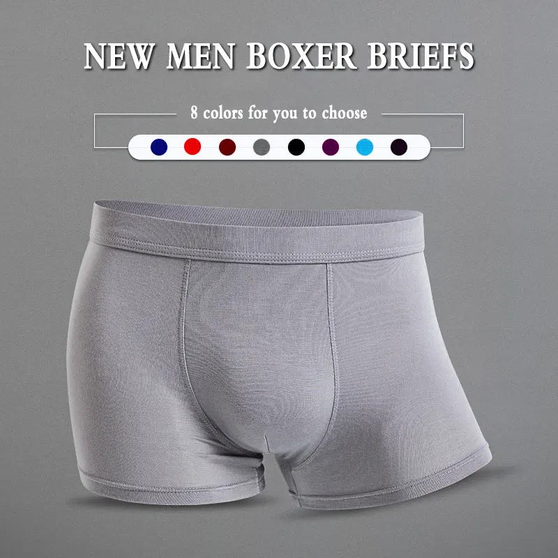 Factory Direct Breathable Large Size Men's Underwear Men's Modal Bamboo Fiber Boxer Briefs
