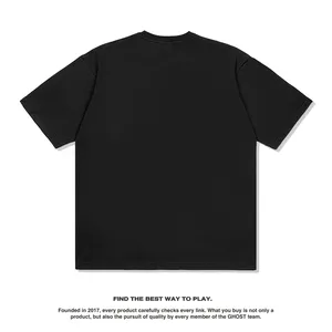 Özel 250 GSM siyah gri t-shirt streetwear boy tişörtleri unisex grafik % 100% pamuk vintage t shirt