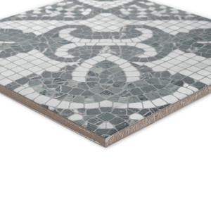 Carrelage décoratif mural en mosaïque Versailles Deco, 12x12 pouces, motif noir et blanc, pour salle de bain et cuisine - Product Image 3