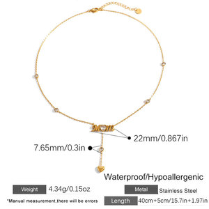 Collier délicat en acier inoxydable 316L plaqué or PVD 14k 18k pour femme, bijou de la Fête des Mères, collier « Mama » pour maman - Product Image 6