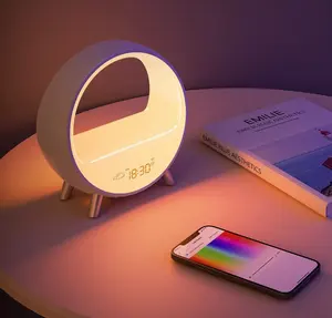 LDNIO F012 Google Smart App Control Tisch lampe Licht variation Drahtloses Ladegerät mit Wecker Bt Lautsprecher Weck licht