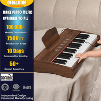 Clavier électronique à 37 touches, jouet de piano pour enfants, durable, bon son, cadre en bois, haut-parleur intégré, micro, commande tactile, Portable
