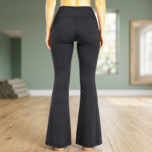 Leggings de Yoga de Cintura Alta para Mujer, Corte Acampanado, Largos, Elásticos en Cuatro Direcciones, Sin Costuras, de Spandex, Color Sólido, Cintura Elástica - Product Image 5