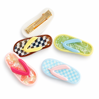 Nouveauté : Épingles à cheveux en acétate de cellulose en forme de tongs, personnalisables avec logo, pour l'été et les vacances à la plage, accessoires capillaires pour femmes.