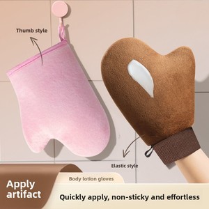 Guantes de Aplicación Ovalados Negros de PE para Belleza, Aplicación Rápida de Loción Corporal para Mujer, Herramientas de Felpa, Protección Solar, Aceite Esencial - Product Image 2