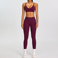 Ensemble de yoga sans couture personnalisé pour femme, 3 pièces : soutien-gorge de sport, leggings taille haute froncés aux fesses, short cycliste, tenue de sport respirante pour la course et la gym