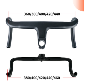 Guidon de route intégré en fibre de carbone T700 W02 avec câblage interne complet pour fourche R22, cockpit de vélo aérodynamique - Product Image 2
