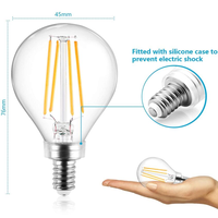 Ampoules LED à filament dimmable en verre transparent, lumière chaude 1W 2W 4W 5W 6W E12 E14 E26 E27 B22 G14 G16 P45 G45 G50 pour la maison