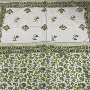 100% Cotton Handmade Block Print Reversible Washable Eco-Friendly Queen Size <b>Bedspread</b> Ethnic Jaipuri Home Bedding Set - Product Image 1