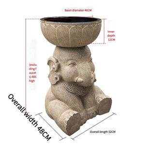 Lavabo de salle de bain moderne de style chinois, <span class=keywords><strong>colonne</strong></span> de cour, piédestal en forme d'éléphant, finition polie, garantie 5 ans, ovale, hôtel, facile - Product Image 6