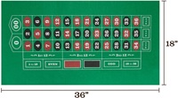36 x 18 Zoll doppelseitige grüne Filz-Tischmatte, Casino-Spielmatte für Poker, Blackjack und Roulette.