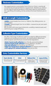 Cinta de <span class=keywords><strong>Espuma</strong></span> EPDM de Alta Densidad, Impermeable, Profesional, de Celda Cerrada, Bajo Ruido, Autoadhesiva, <span class=keywords><strong>Sellador</strong></span> Industrial - Product Image 2