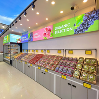 Complete winkelinrichting voor fruitwinkels met op maat gemaakte supermarkt schappen en houten & metalen displaykasten