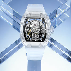 Unisex High Precision Resin Square Sport Luxury Mechanical Chronograph <b>Watch</b> Water-Resistant Digital Dial Display Glass Window - Product Image 1