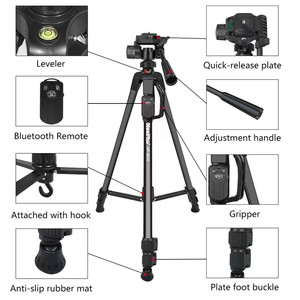 Neepho 8830 150cm trépied professionnel pour appareil photo reflex numérique <span class=keywords><strong>Micro</strong></span> trépied en aluminium pour appareil photo reflex numérique unique pour appareil photo - Product Image 2