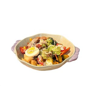 Assiette en céramique série Candy Bean, forme irrégulière, bol profond pour usage domestique et fêtes, vaisselle de couleur unie - Product Image 5