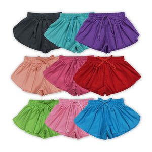 Pantalones Cortos de Yoga RTS 9 de Color Sólido con Diseño de Mariposa para Niñas, Cintura Elástica Deportiva, Transpirables - Product Image 1