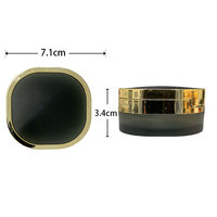 Boîte à poudre libre noire carrée arrondie personnalisable, emballage de maquillage vide en plastique OEM/ODM en gros