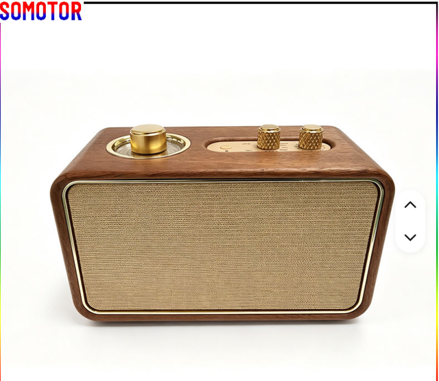 Retro Bluetooth Speaker with AM/FM Radio Portable Wireless Deep Bass Wood Frame Vintage Speaker