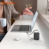 Chargeur GaN tout-en-un Mcdodo 127/128/129 35W avec câble rétractable, 2 ports, design compact, charge rapide PD pour bureau et voyage
