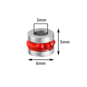 Rhinestone Tube Bead | 18K PVD Stainless Steel Large Hole <b>Spacer</b> Bead for DIY Bracelet Necklace Jewelry Making Accessories - Product Image 2