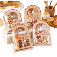 Nouveau lot de 10 faux ongles carrés marron en forme de pain de dessin animé, couvrants, en ABS, mignons, pour enfants, courts, à coller, pré-conçus et personnalisés