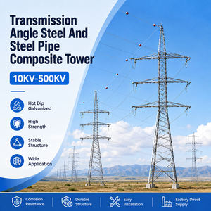 Tour de transmission galvanisée avec boulons, écrous, pièces de fondation et accessoires complets pour l'installation de lignes électriques aériennes - Product Image 5