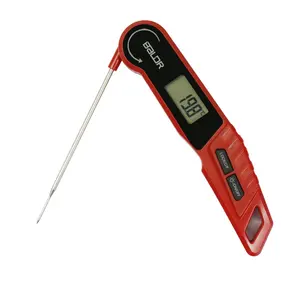 B0371 Digitales Lebensmittel thermometer Faltbares Fleisch thermometer mit Timer Red Instant Read Handheld zum Kochen von BBQ-Lebensmittel thermometern