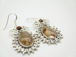 ต่างหูเงินแท้ 925 ประดับพลอยเพรไนต์ธรรมชาติ งานแฮนด์เมด สำหรับผู้หญิง เครื่องประดับแฟชั่นสไตล์โบโฮ ต่างหูแบบโดดเด่น ขายส่ง - Product Image 4