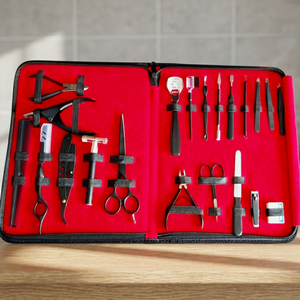 Stainless Steel <b>Manicure</b> <b>Kit</b> with 5 in 1 Nail Clipper and Tools in Red Case Portable for Adult Use Classic Style Zipper Pouch - Product Image 4
