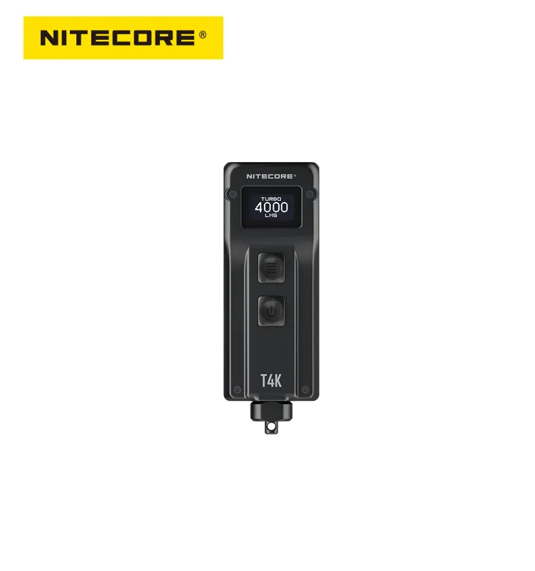 NITECORE T4K 4000 لومينز رباعية النواة الذكية نوع C القابلة لإعادة الشحن OLED الأصغر في العالم المفاتيح مصباح يدوي الصناعة EDC باستخدام