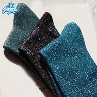 Chaussettes montantes scintillantes pour femmes, personnalisables avec logo, tendance et colorées, vente en gros