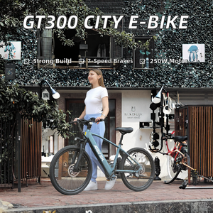 Bicicleta Eléctrica Urbana AtiasTrek GT300 de 24 Pulgadas, Batería de Litio de 36V, Cuadro de Acero al Carbono, 7 Velocidades, Frenos de Disco Hidráulicos, Motor sin Escobillas de 250W - Product Image 3