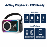 Altavoz Inalámbrico QD18 Abyss Mirror con Luz LED RGB, Bajos Profundos de 10W, Emparejamiento TWS, 12 Horas de Reproducción para Juegos de Escritorio