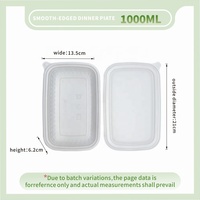 LiYi Magnetronbestendige 1000ml Wegwerp Lunchbox Voedselcontainer Recycleerbaar Biologisch afbreekbaar BPA-vrij Robuust Duurzaam Deksel Koelbaar