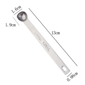 <span class=keywords><strong>Cucharadita</strong></span> de acero inoxidable de mango largo <span class=keywords><strong>1</strong></span>/4/<span class=keywords><strong>1</strong></span>,25 ml /<span class=keywords><strong>1</strong></span>/32 oz/<span class=keywords><strong>1</strong></span>,25 Cc cuchara medidora individual - Product Image 1